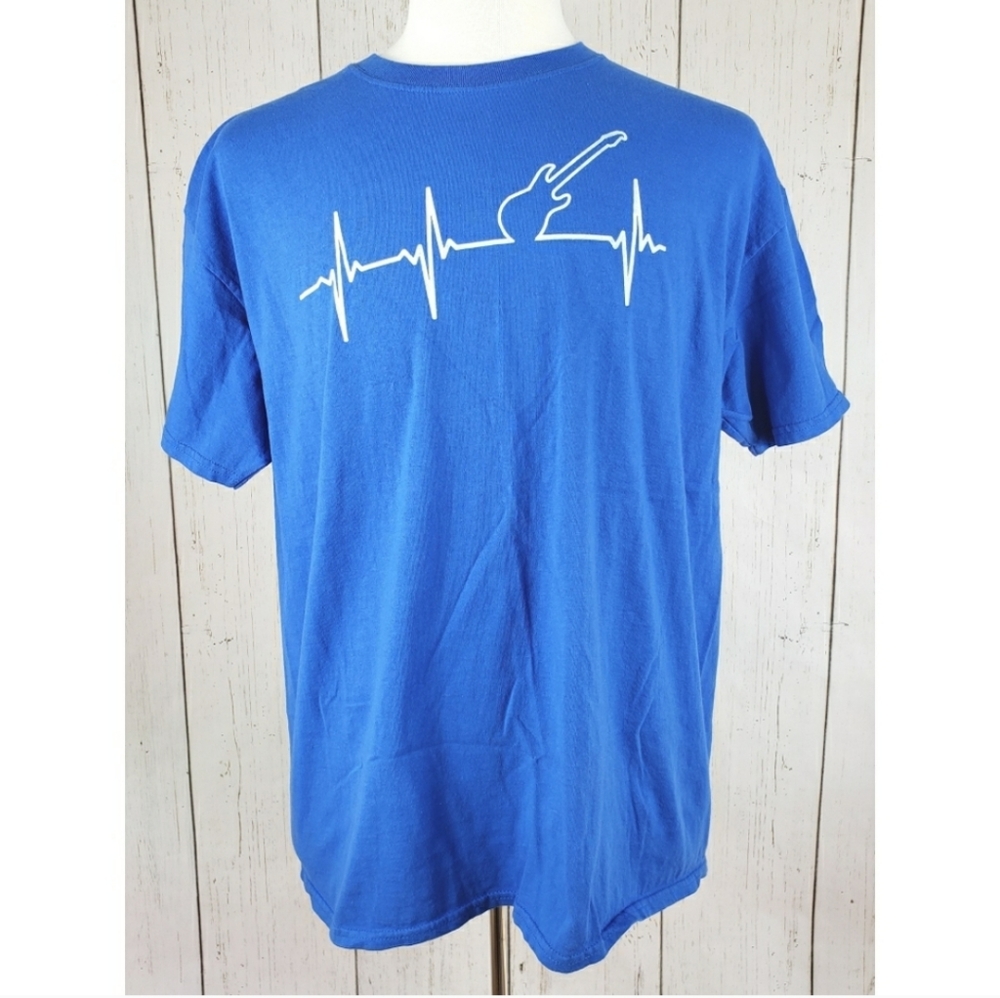 Gildan Blue Guitar Heartbeat Tshirt